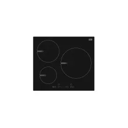 Placa de inducción Newpol NW3IND.K2 3 zonas - 59,4 cm negra con diseño minimalista y control táctil.
