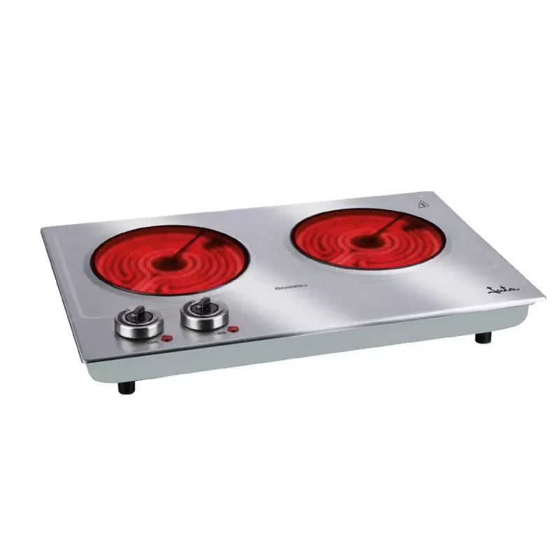 Vitrocerámica portátil Jata V532 – 2 fuegos, 2400 W, Ø180 mm