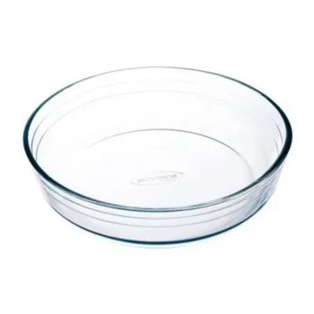 Molde tarta Ô Cuisine 4937274 de vidrio transparente, diseño redondo de 26 cm, ideal para hornear.