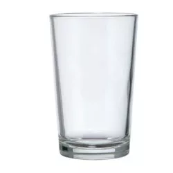 VASO ANCONA de vidrio transparente, diseño clásico y formato alto, ideal para bebidas frías y calientes.