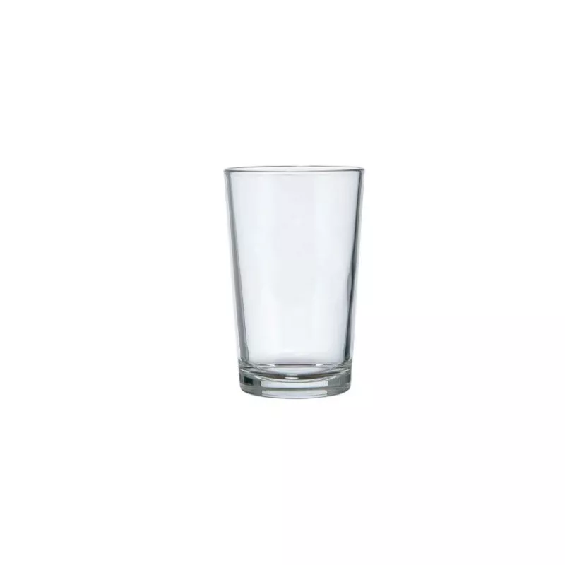 VASO ANCONA de vidrio transparente, diseño clásico y formato alto, ideal para bebidas frías y calientes.