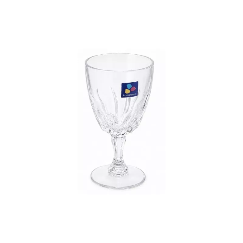 COPA FLAMENCO 2 AGUA LUMINARC de vidrio transparente con diseño tallado y base sólida para bebidas elegantemente servidas