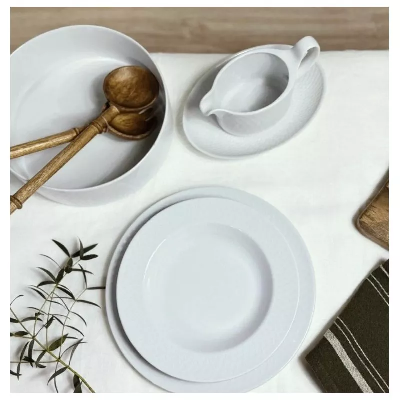 VAJILLA BALTICO BCO 18 P. 75879 ULTINOX color blanco, cerámica con diseño elegante y acabado mate para mesa moderna.