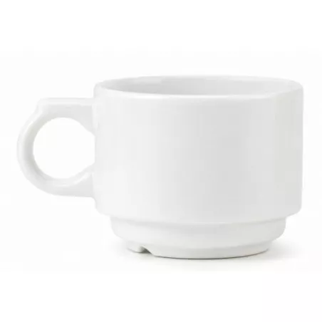 TAZA MOKA MELIDE 97CC de cerámica blanca con diseño moderno y acabado mate ideal para café.