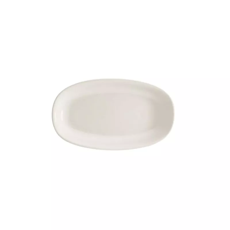 RABANERA MELIDE BCO 22 CM ovalada de cerámica blanca con acabado brillante y diseño moderno.