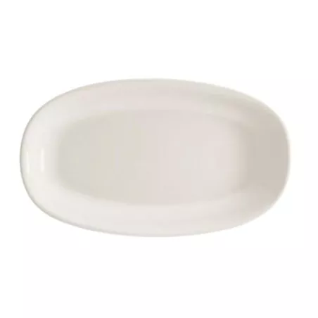 RABANERA MELIDE BCO 22 CM ovalada de cerámica blanca con acabado brillante y diseño moderno.