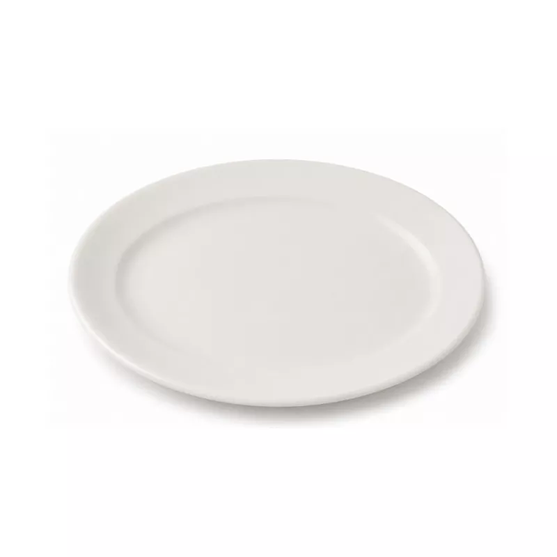 PLATILLO MOKA MELIDE 97CC de cerámica blanca, diseño ovalado y acabado brillante, ideal para servir platos.