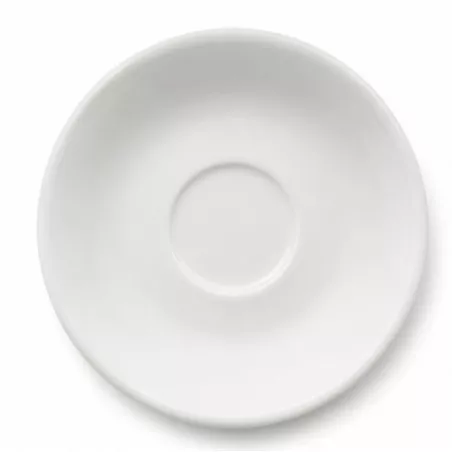 PLATILLO MOKA-CAFE EURODRA 13CM MARIA de cerámica blanca con acabado liso y diseño moderno para tazas de café.
