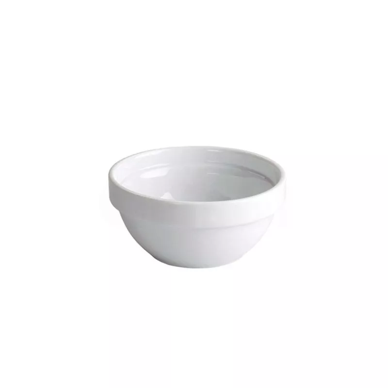 BOWL AP. 400 cc 13 CM blanco de cerámica con diseño moderno y acabado brillante ideal para servir comidas.