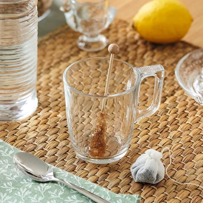 TAZA-MUG 25 CL TRANSP. 5427248 de vidrio transparente con diseño clásico y mango ergonómico para fácil manejo