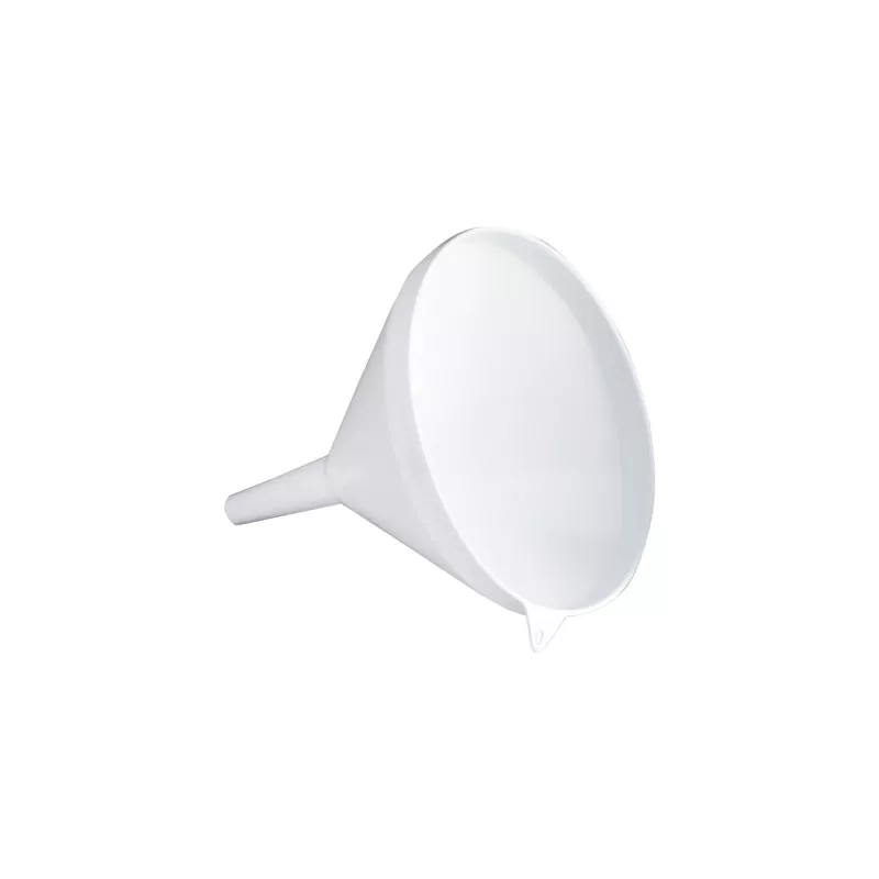 Embudo Denox 21050 blanco 19 cm de plástico resistente con diseño simple y fácil de usar.