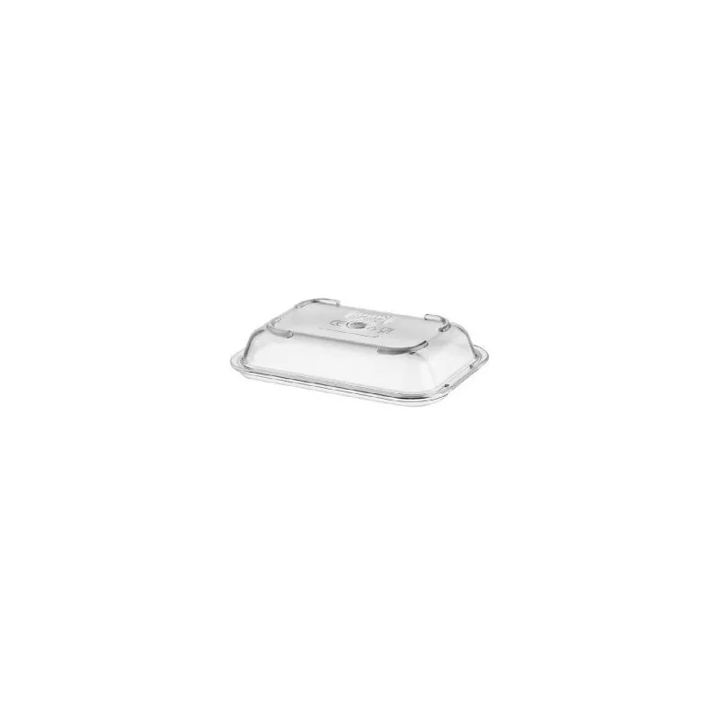 TAPA FUENTE RECT. 13 POLIC. AMC 16100130000 TRANSP, tapa rectangular de plástico transparente para alimentos