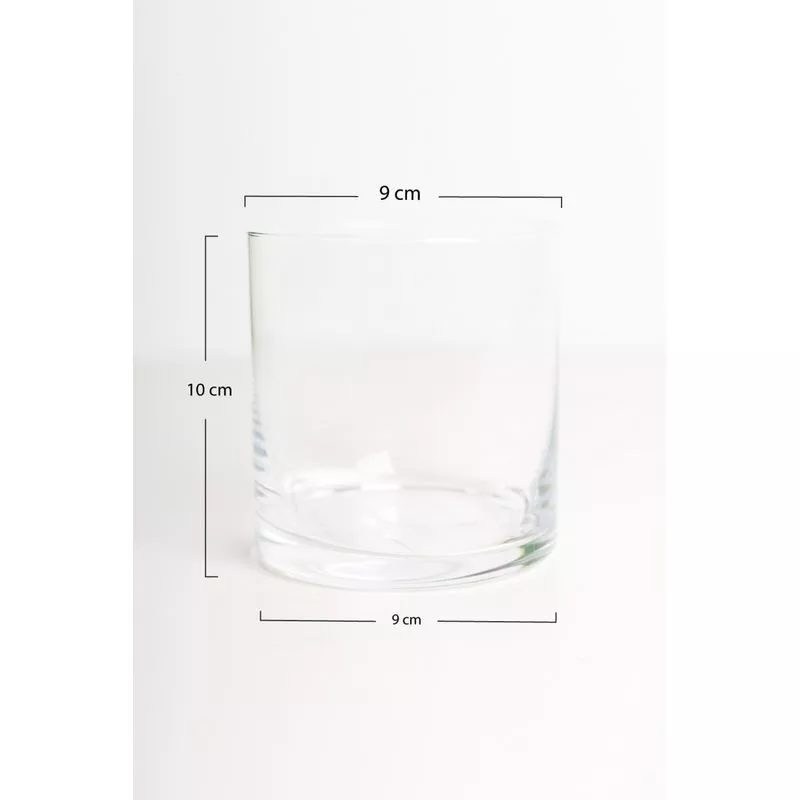 VASO BOHEMIA LAIA 41 CC de cristal transparente, diseño moderno, formato de 9 cm de diámetro y 10 cm de altura.