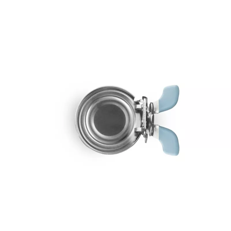 Abrelatas Ibili 743100 palomilla inox color inox con asas azules de diseño ergonómico y fácil manejo.