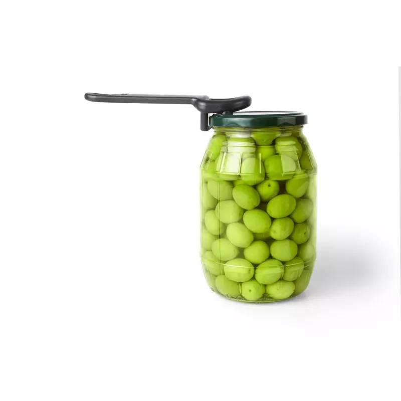 Abridor de tarros Ibili Jarkey 743300 plástico negro, diseño ergonómico y fácil uso para abrir frascos resistentes.