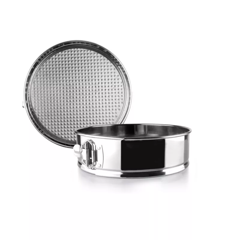 Molde desmontable Ibili 650223 inox 23 cm con acabado brillante y diseño antideslizante para facilitar el horneado.