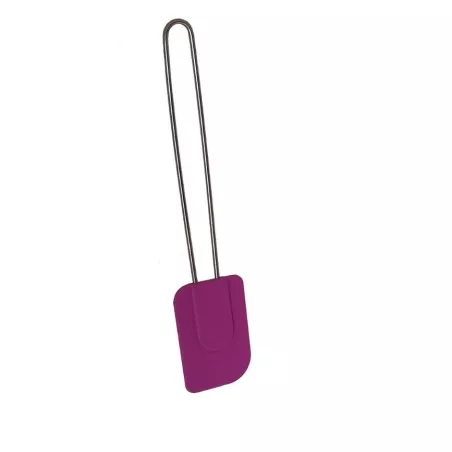Espátula silicona Inaug 540019 28,5 cm color morado con mango de acero inoxidable y diseño ergonómico.