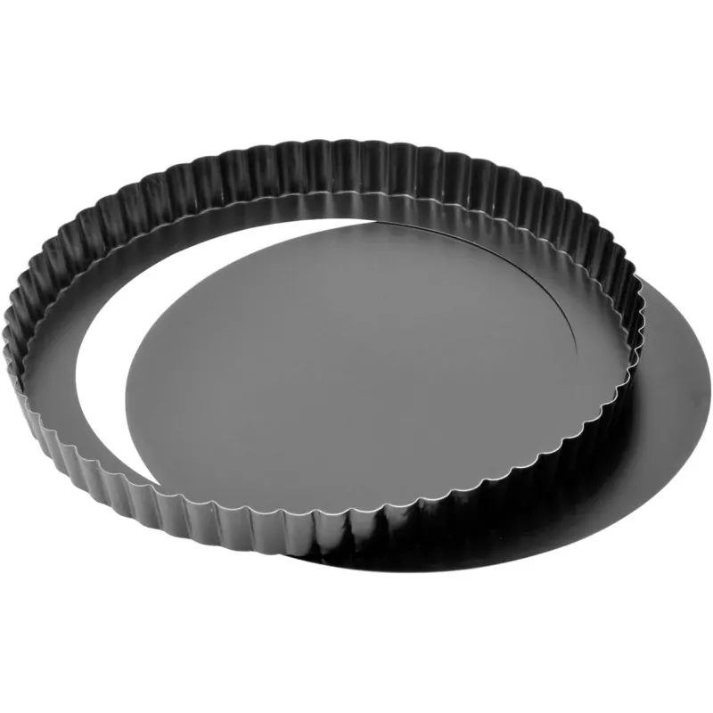 Molde desmontable Kaiser Classic 2300647579 28 cm negro antiadherente con diseño clásico y borde ondulado.