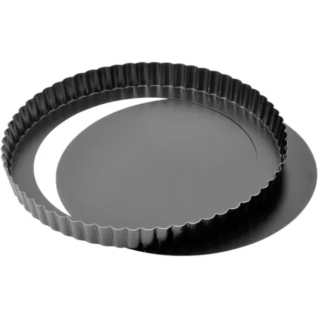Molde desmontable Kaiser Classic 2300647579 28 cm negro antiadherente con diseño clásico y borde ondulado.