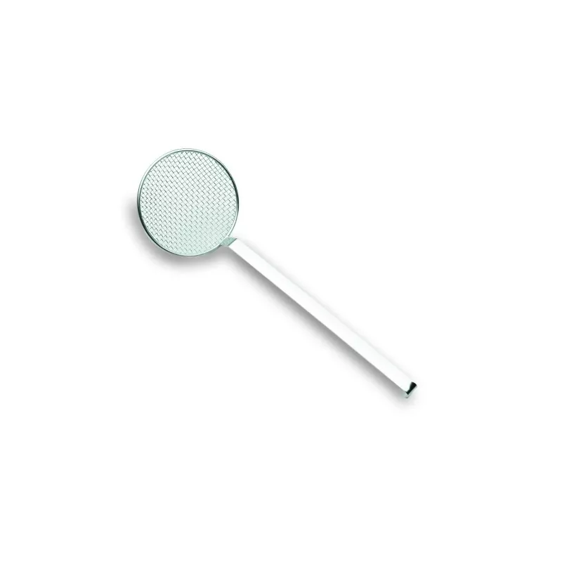 Espumadera 16 Alam/Inox 60415 Lacor de acero inoxidable con mango blanco y diseño ergonómico para cocina.