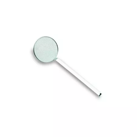 Espumadera 16 Alam/Inox 60415 Lacor de acero inoxidable con mango blanco y diseño ergonómico para cocina.