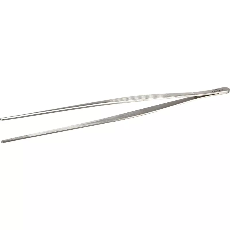 Pinza grill Lacor 62933 inox de acero inoxidable con diseño elegante y acabado pulido, ideal para barbecue.