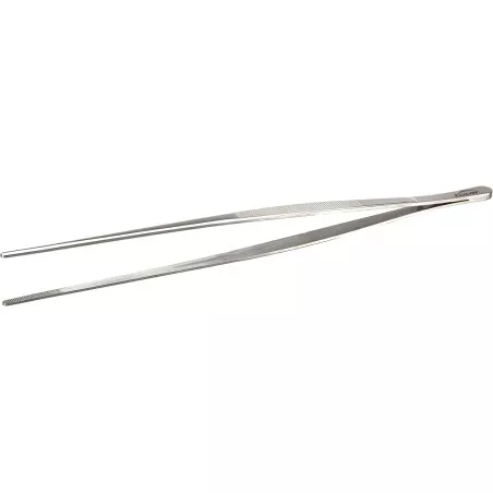 Pinza grill Lacor 62933 inox de acero inoxidable con diseño elegante y acabado pulido, ideal para barbecue.