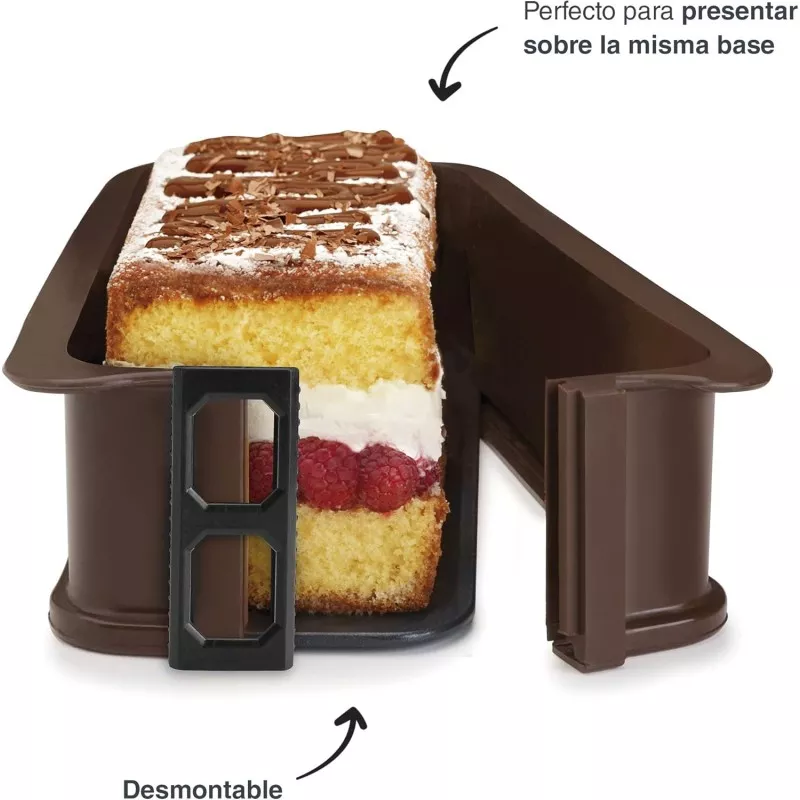 Molde cake desmontable Lacor 66776 de aluminio color negro, 26 x 10 x 7 cm, ideal para tartas y postres.