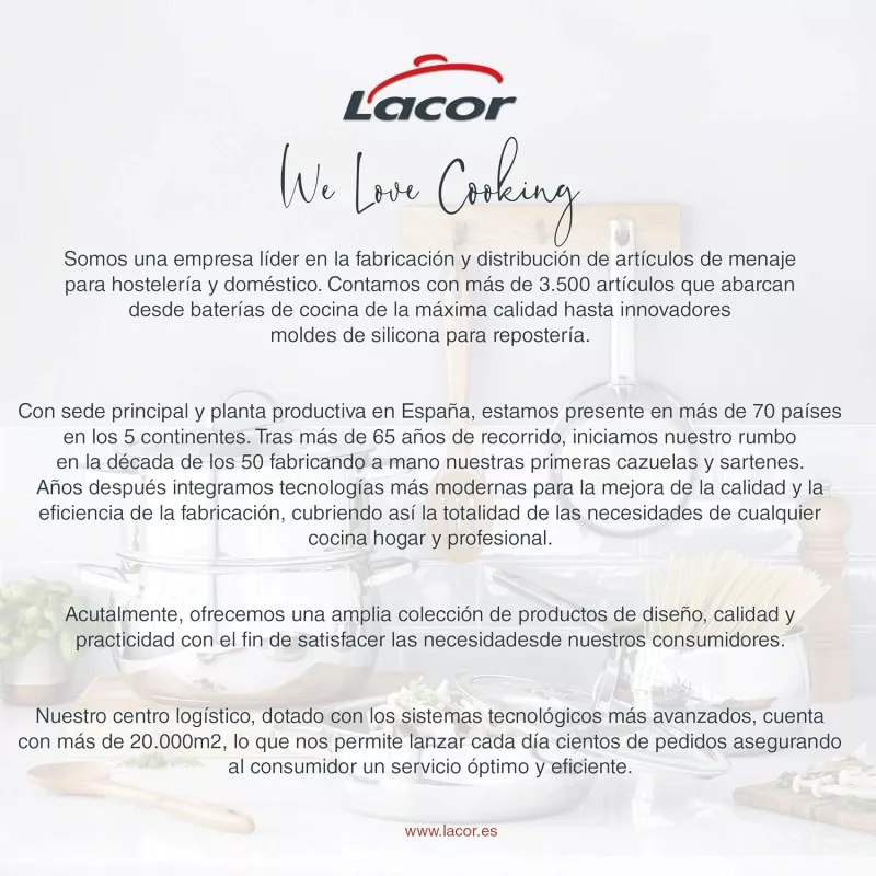 Molde cake desmontable Lacor 66776 de acero inoxidable, 26 x 10 x 7 cm, con recubrimiento antiadherente.