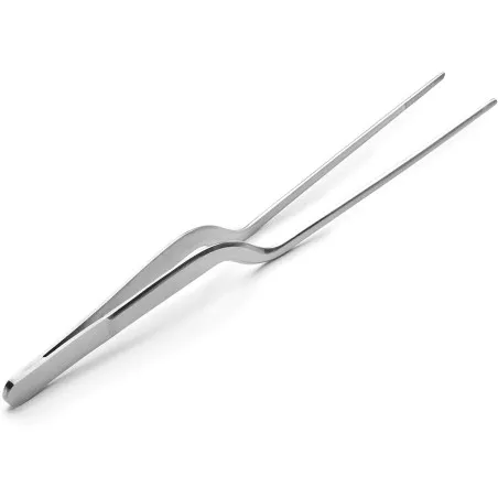 Pinza acodada Lacor 62821 inox 21 cm de acero inoxidable brillante, diseño ergonómico y acabado pulido.