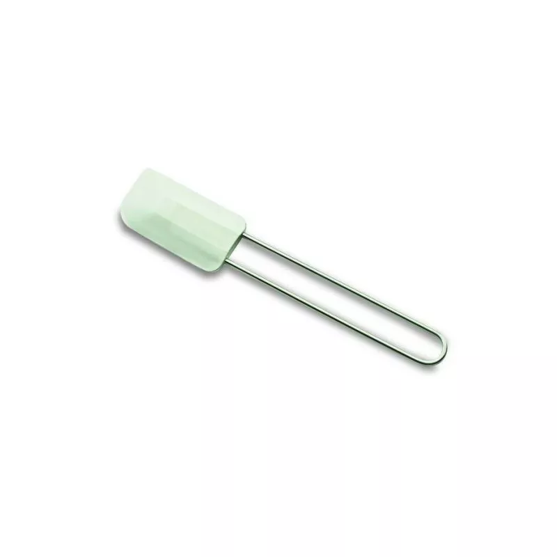 Espátula Lacor 67433 silicona 32 cm verde con mango de acero inoxidable y diseño ergonómico.