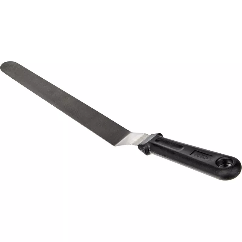 Espátula larga acodada Lacor 60468 inox 25 cm con mango ergonómico y acero inoxidable resistente al calor.
