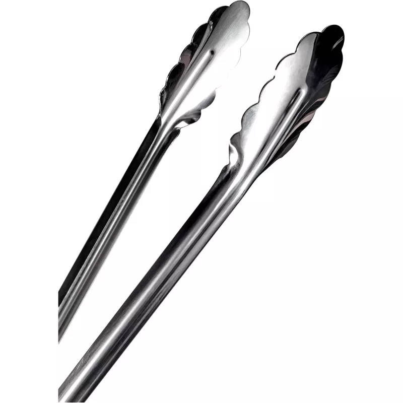 Pinza jumbo Lacor 62940 de acero inoxidable brillante con diseño ergonómico y puntas scallop para fácil agarre.