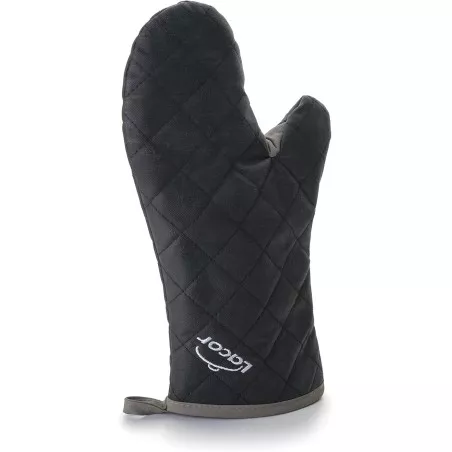 Guante Lacor 60070 retardante llama 36 cm de color negro, material resistente y diseño acolchado para mayor seguridad.