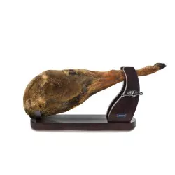 Jamonero Arcos 683200 en madera oscura con soporte elegante y base estable para jamones curados.