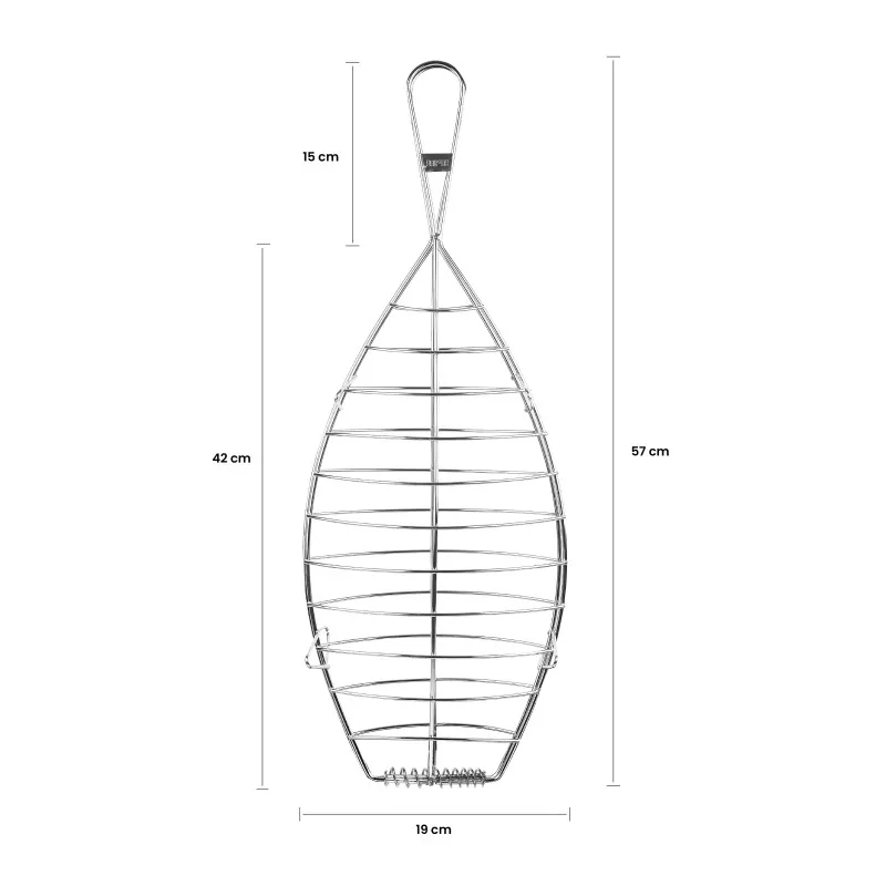 Besuguera Ibili 770100 inox de acero inoxidable, diseño en forma de pez, 42 cm de largo, ideal para cocinar besugo.