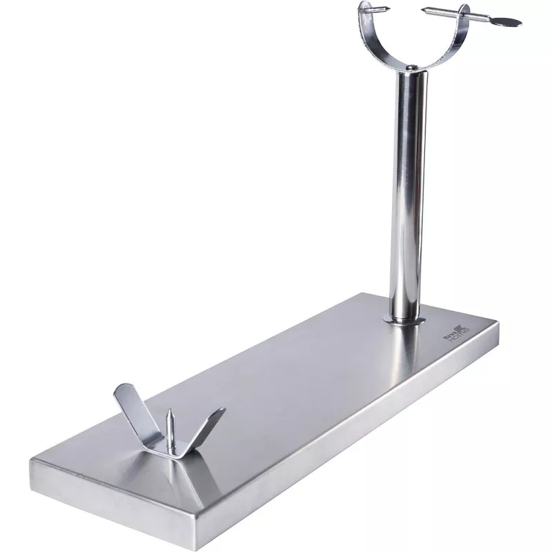 Jamonero metálico TM Home HOCU103 de acero inoxidable, acabado pulido, diseño estable y funcional para cortar jamón.