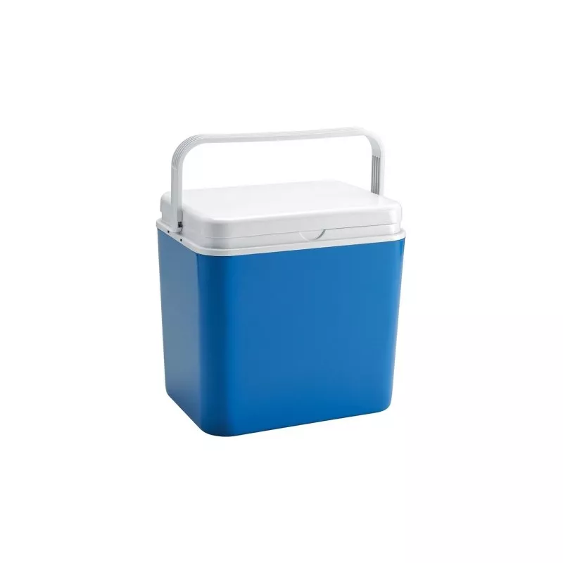 NEVERA ATLANTIC 30 L. 5038 portátil azul con tapa blanca y asa para facilitar el transporte.