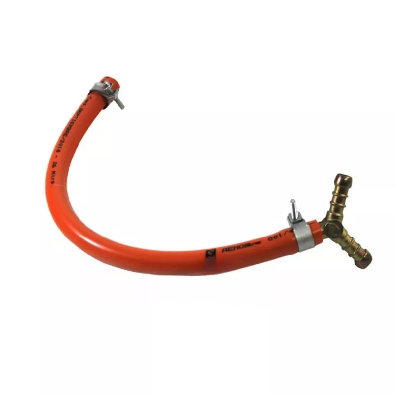 Paellero 700 butano GARCIMA con manguera flexible de gas y conexión rápida en color naranja y acabado resistente.