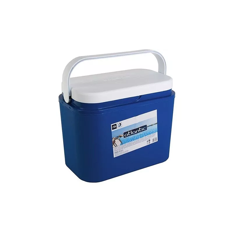 NEVERA ATLANTIC 24 L. 4037 portátil azul con tapa blanca, ideal para mantener alimentos y bebidas frías.