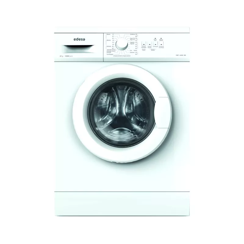 Lavadora Edesa EWF-6000 WH 6 kg – carga frontal, diseño compacto en color blanco, 1000 rpm, 23 programas de lavado