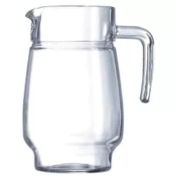 JARRA TIVOLI 1.6 LUMINARC de vidrio transparente con diseño elegante y asa ergonómica ideal para servir bebidas.