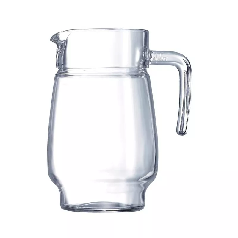 JARRA TIVOLI 1.6 LUMINARC de vidrio transparente con diseño elegante y asa ergonómica ideal para servir bebidas.