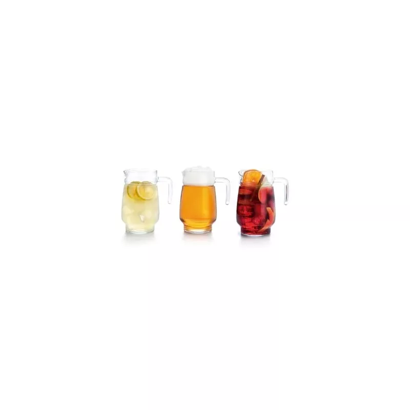 JARRA TIVOLI 1.6 LUMINARC de vidrio transparente, diseño elegante y capacidad para bebidas frías y calientes.
