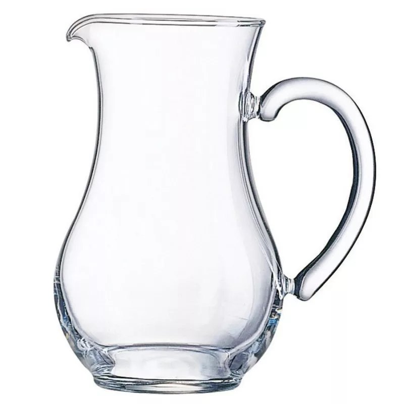 JARRA PICHET 0.5 LUMINARC de vidrio transparente con diseño elegante y asa ergonómica ideal para servir bebidas.