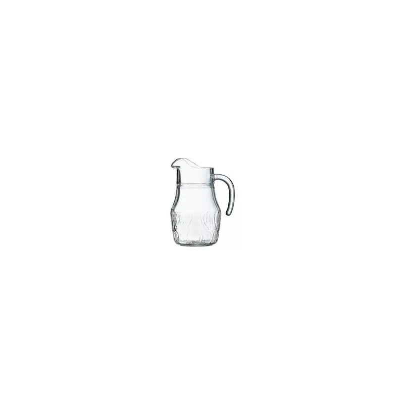 JARRA ARC 1.60 RFº 53061 de vidrio transparente con diseño clásico y asa ergonómica ideal para servir bebidas.