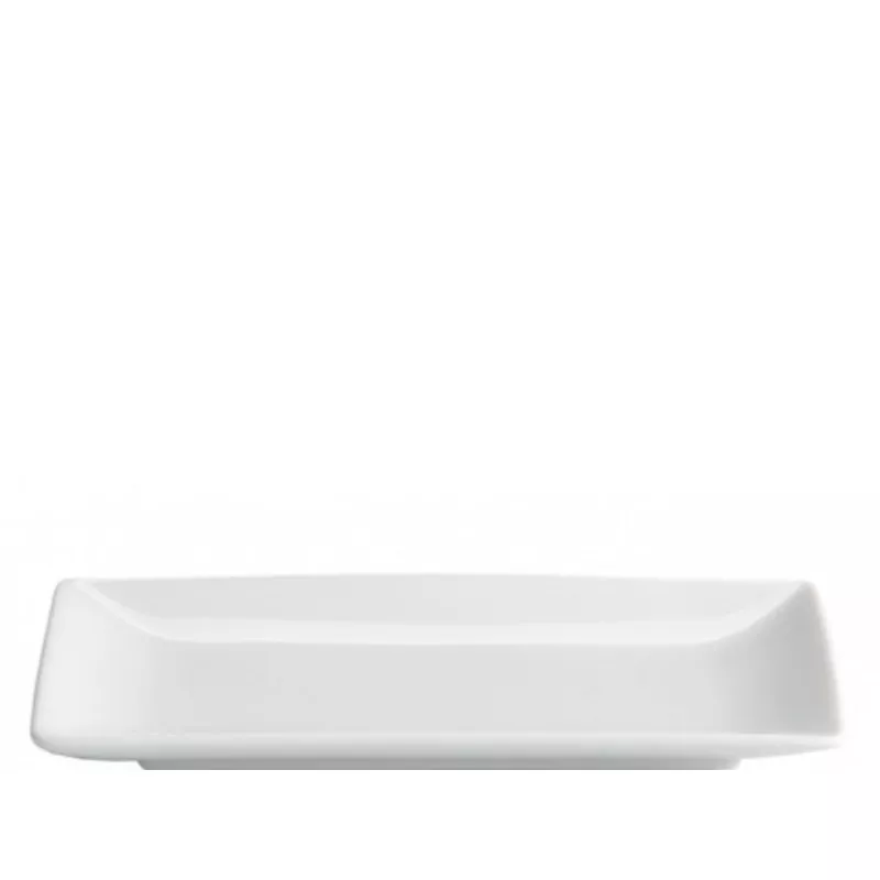 RABANERA MING 20X13 B2075R blanca de cerámica con diseño rectangular y acabado pulido ideal para servir.