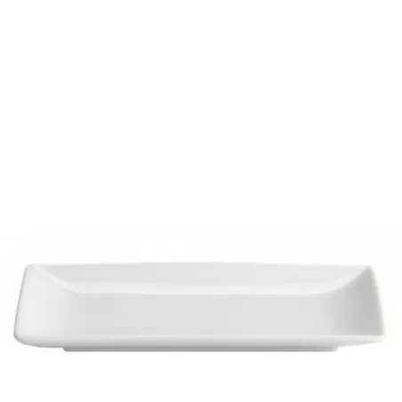 RABANERA MING 20X13 B2075R blanca de cerámica con diseño rectangular y acabado pulido ideal para servir.