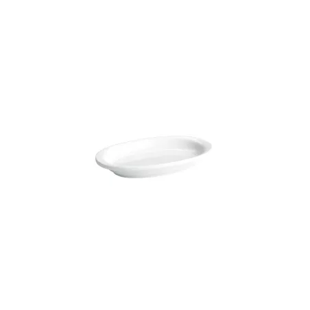 RABANERA 14,5X8,5X1,5 B2137V ovalada de cerámica blanca con acabado brillante y diseño elegante.