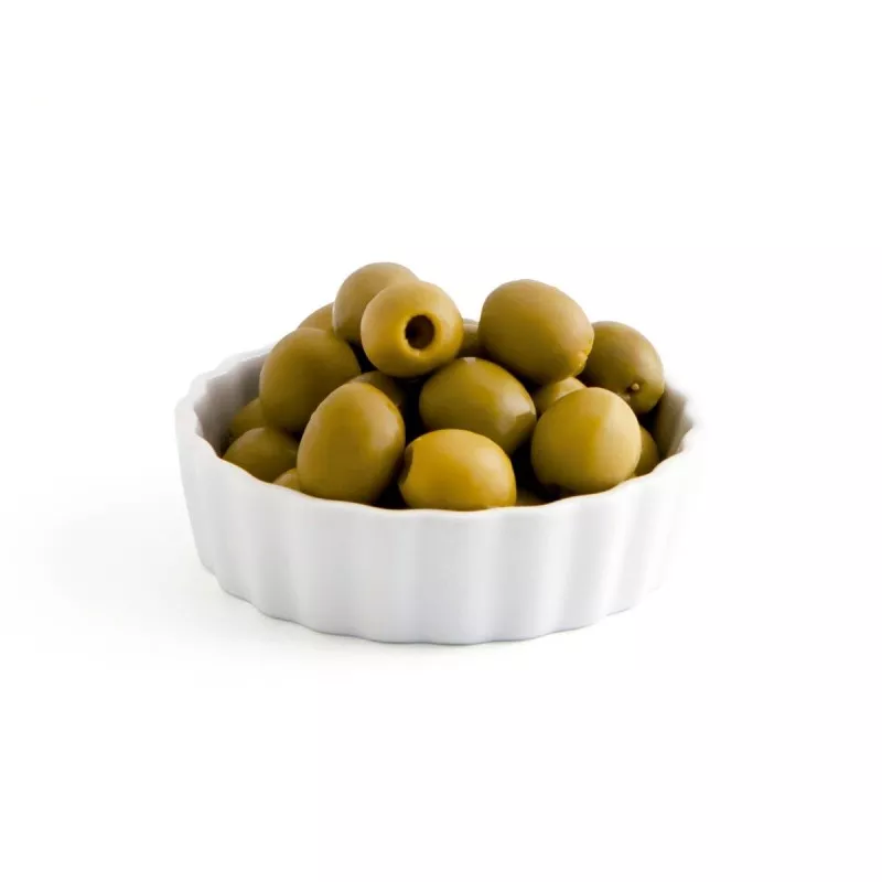 RABANERA 10,5*3 CM. ACEITUNA GASTRO FUN 7406024 cerámica blanca con diseño ovalado, ideal para servir aceitunas.
